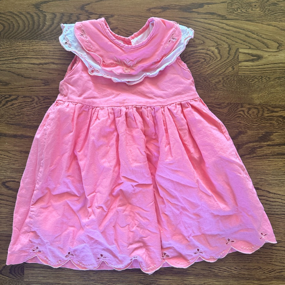 Charming Pink Kids Dress with Embroidered Details